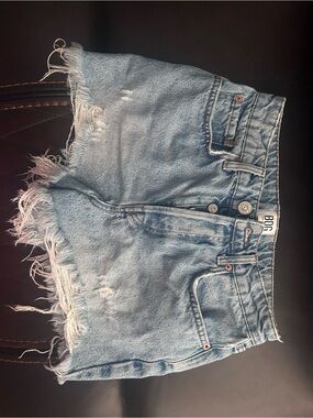 BDG Light Blue Distressed Denim Shorts